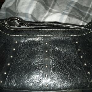 Chic Black Studded Women's Shoulder Bag